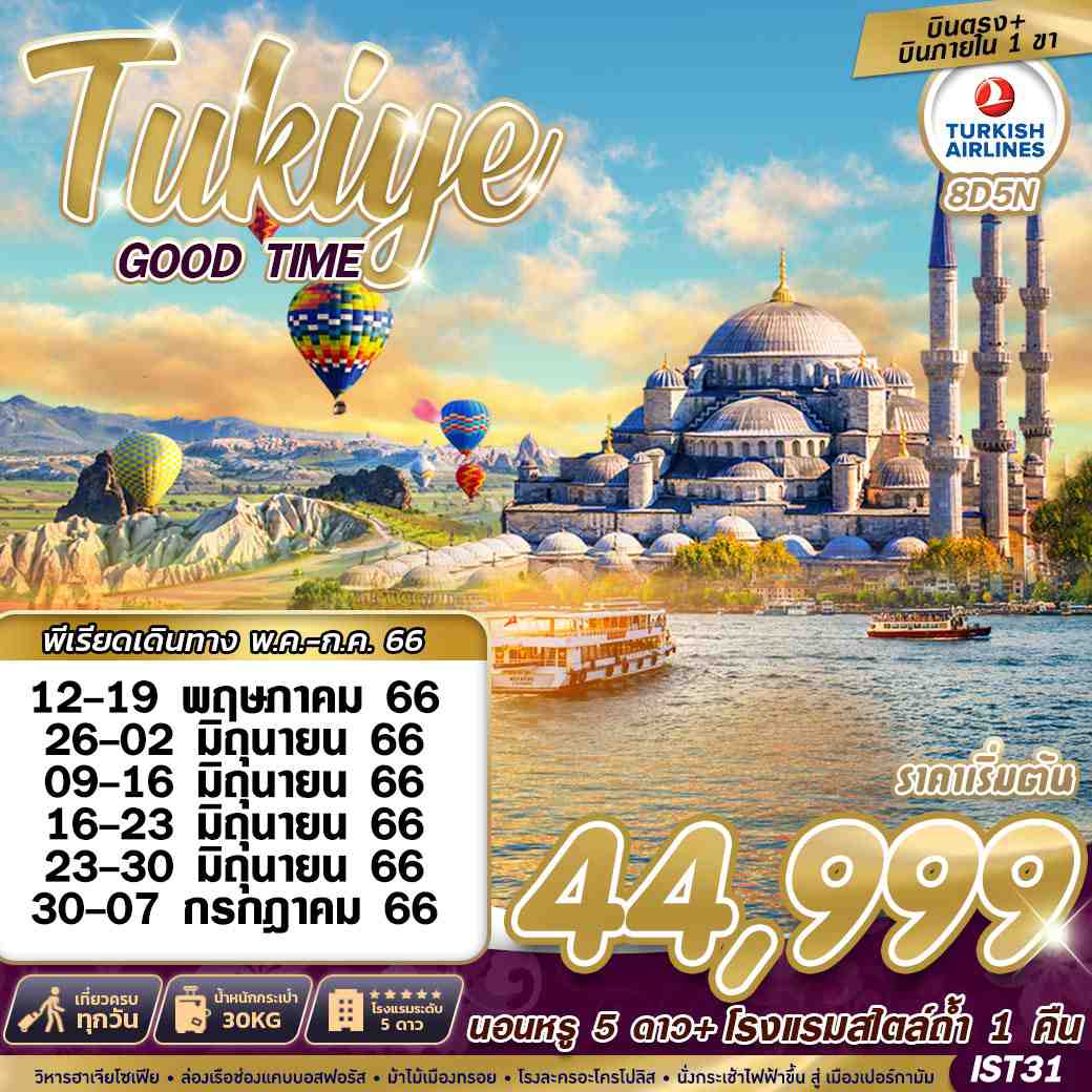 IST31 TURKIYE GOOD TIME 8D5N+DOM FLG BY TK