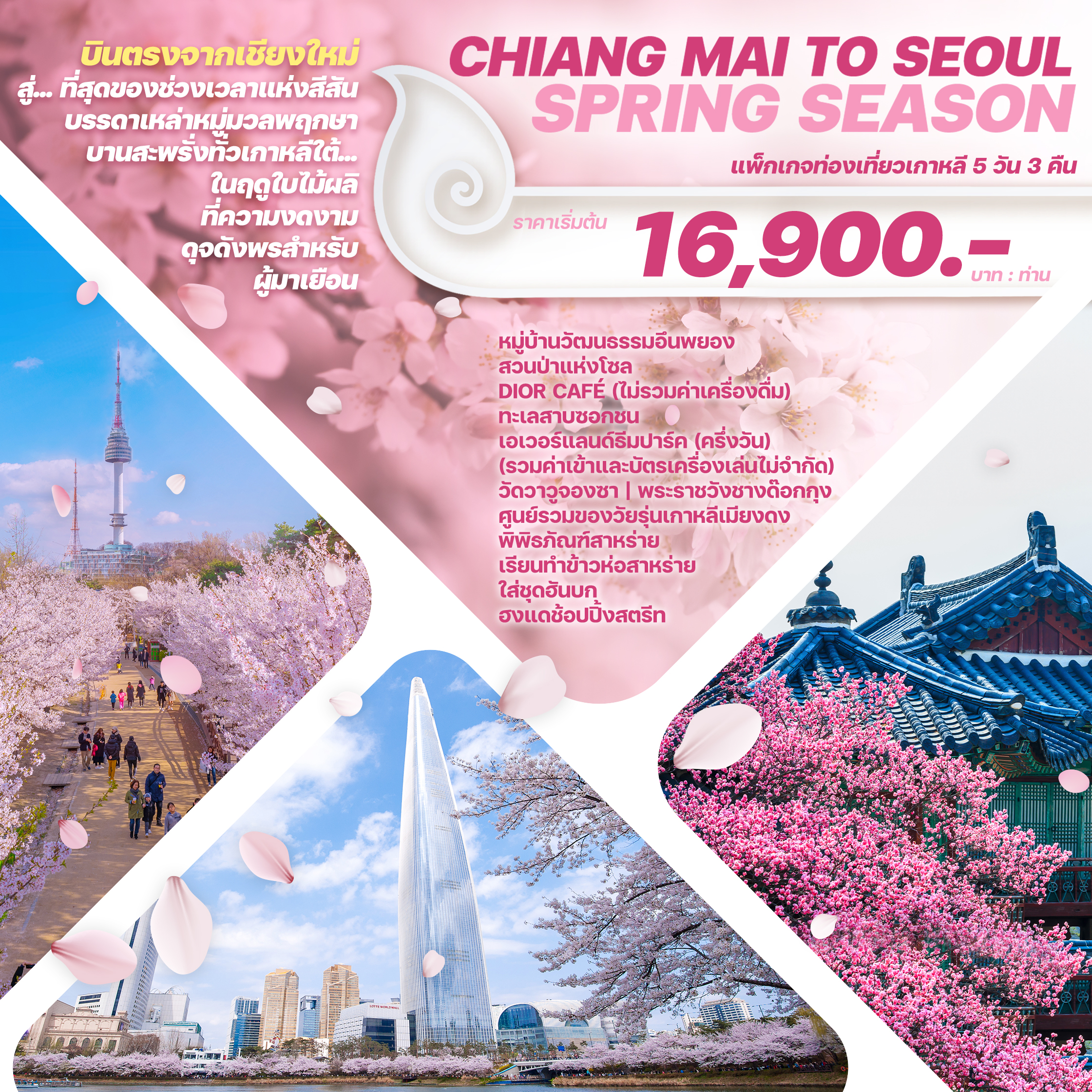 บินตรงเชียงใหม่ - โซล CHIANG MAI TO SEOUL  5 วัน 3 คืน